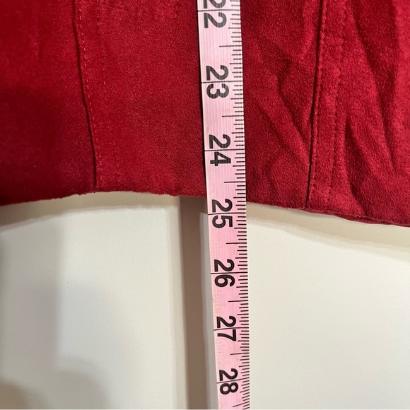 Women’s Studio Works Faux Suede Full Zip Jacket Size 22 W Burgundy Red - Picture 2 of 10